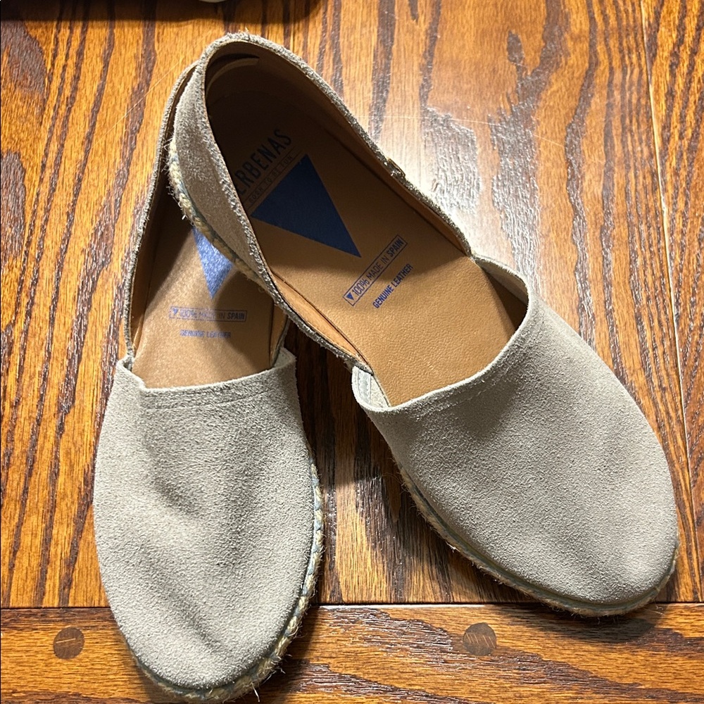 Beige Suede Verbenas Espadrille Flats